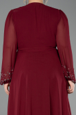 Burgundy Long Chiffon Plus Size Evening Dress ABU3075