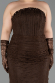 Long Brown Dantelle Plus Size Evening Dress ABU6280