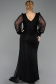 Long Black Dantelle Plus Size Evening Gown ABU6283