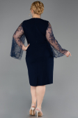 Midi Navy Blue Plus Size Cocktail Dress ABK2646