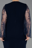 Midi Navy Blue Plus Size Cocktail Dress ABK2646