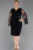 Midi Black Plus Size Cocktail Dress ABK2646