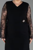 Midi Black Plus Size Cocktail Dress ABK2646