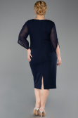 Midi Navy Blue Plus Size Cocktail Dress ABK2659