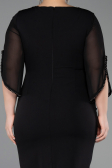 Midi Black Plus Size Cocktail Dress ABK2659