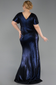 Long Navy Blue Plus Size Evening Gown ABU6281