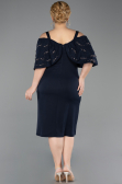 Midi Navy Blue Plus Size Cocktail Dress ABK2660