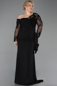 Long Black Chiffon Formal Plus Size Dress ABU5895