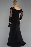 Long Black Chiffon Formal Plus Size Dress ABU5895