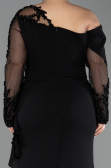 Long Black Chiffon Formal Plus Size Dress ABU5895