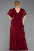 Long Burgundy Chiffon Plus Size Evening Gown ABU6309