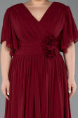 Long Burgundy Chiffon Plus Size Evening Gown ABU6309