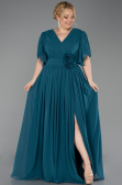 Long Green Chiffon Plus Size Evening Gown ABU6309