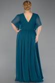 Long Green Chiffon Plus Size Evening Gown ABU6309