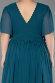 Long Green Chiffon Plus Size Evening Gown ABU6309