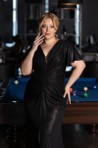 Long Black Plus Size Evening Gown ABU6281