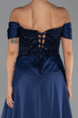 Long Navy Blue Beaded Evening Dress ABU6329
