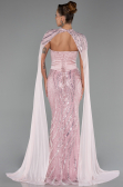Long Powder Color Beaded Mermaid Prom Dress ABU6315