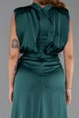 Long Emerald Green Satin Evening Dress ABU2133
