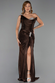 Long Dark Brown Chiffon Evening Dress ABU6336