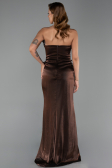 Long Dark Brown Chiffon Evening Dress ABU6336