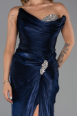 Long Navy Blue Chiffon Evening Dress ABU6336
