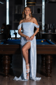 Light Blue Long Chiffon Evening Dress ABU5974