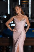 Long Powder Color Chiffon Evening Dress ABU6336