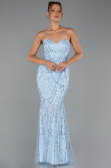 Long Light Blue Beaded Evening Dress ABU6073