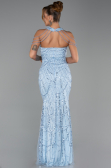Long Light Blue Beaded Evening Dress ABU6073