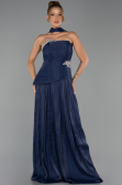 Long Navy Blue Chiffon Evening Dress ABU6335