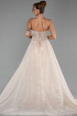 Long Beige Beaded Evening Dress ABU5730