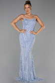 Long Light Blue Beaded Evening Dress ABU5730