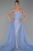 Long Light Blue Beaded Evening Dress ABU5730