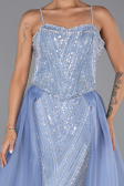Long Light Blue Beaded Evening Dress ABU5730