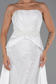 Long White Dantelle Evening Dress ABU5615