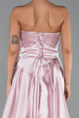 Long Powder Color Satin Evening Dress ABU5767
