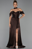 Long Brown Chiffon Evening Dress ABU6342