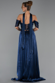 Long Navy Blue Chiffon Evening Dress ABU6342