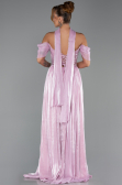 Long Powder Color Chiffon Evening Dress ABU6342