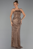 Long Brown Scaly Evening Dress ABU6343