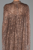 Long Brown Scaly Evening Dress ABU6343