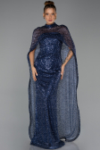 Long Navy Blue Scaly Evening Dress ABU6343