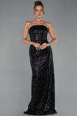 Long Black Scaly Evening Dress ABU6343