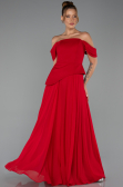 Long Red Chiffon Evening Dress ABU6345