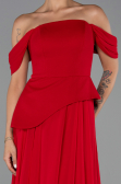 Long Red Chiffon Evening Dress ABU6345