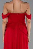 Long Red Chiffon Evening Dress ABU6345