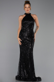 Long Black Beaded Evening Dress ABU6348
