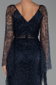 Long Navy Blue Beaded Evening Dress ABU6349