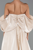 Long Beige Beaded Evening Dress ABU6351
